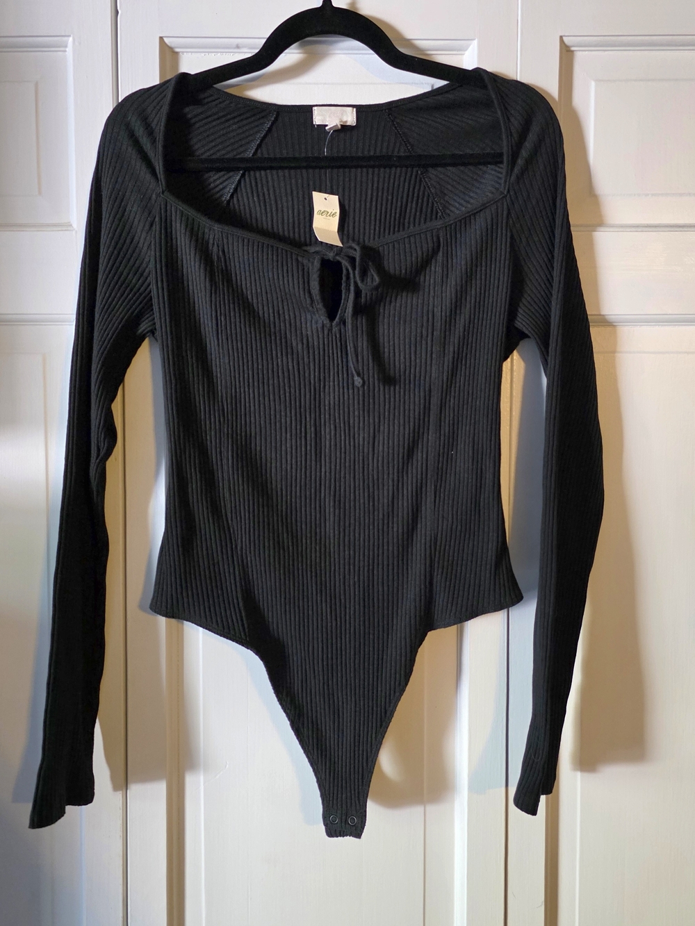Aerie Ribbed Tie Front Bodysuit – NWT – XL